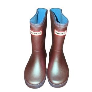 Hunter Kids Rain Boots Iridescent Pink Blue Rubber Waterproof Size‎ 7 Toddler